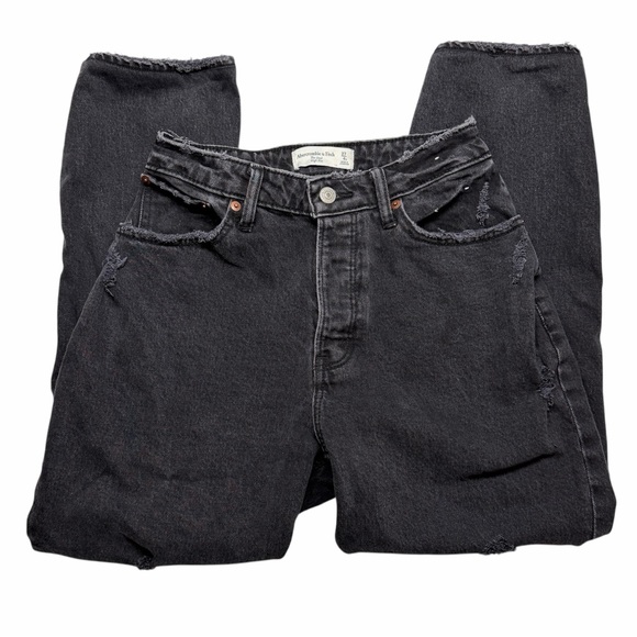 Abercrombie & Fitch Denim - Abercrombie & Fitch Dad High Rise Curve Love Jeans Women’s 27/4S Black Straight